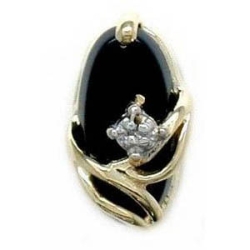 N315 14K ONYX 1 DIAMOND SLIDE 
